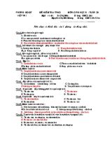Đề kiểm tra mônsinh học 8 - Tuần 29